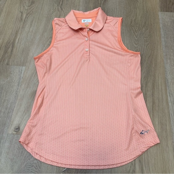 Greg Norman Collection Orange Sleeveless Athletic Polo - Picture 2 of 6